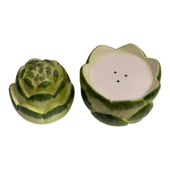 Vintage OCI Ominibus Ceramic Nested Artichoke Salt & Pepper Shaker Set  - A1259 - Picture 2 of 12